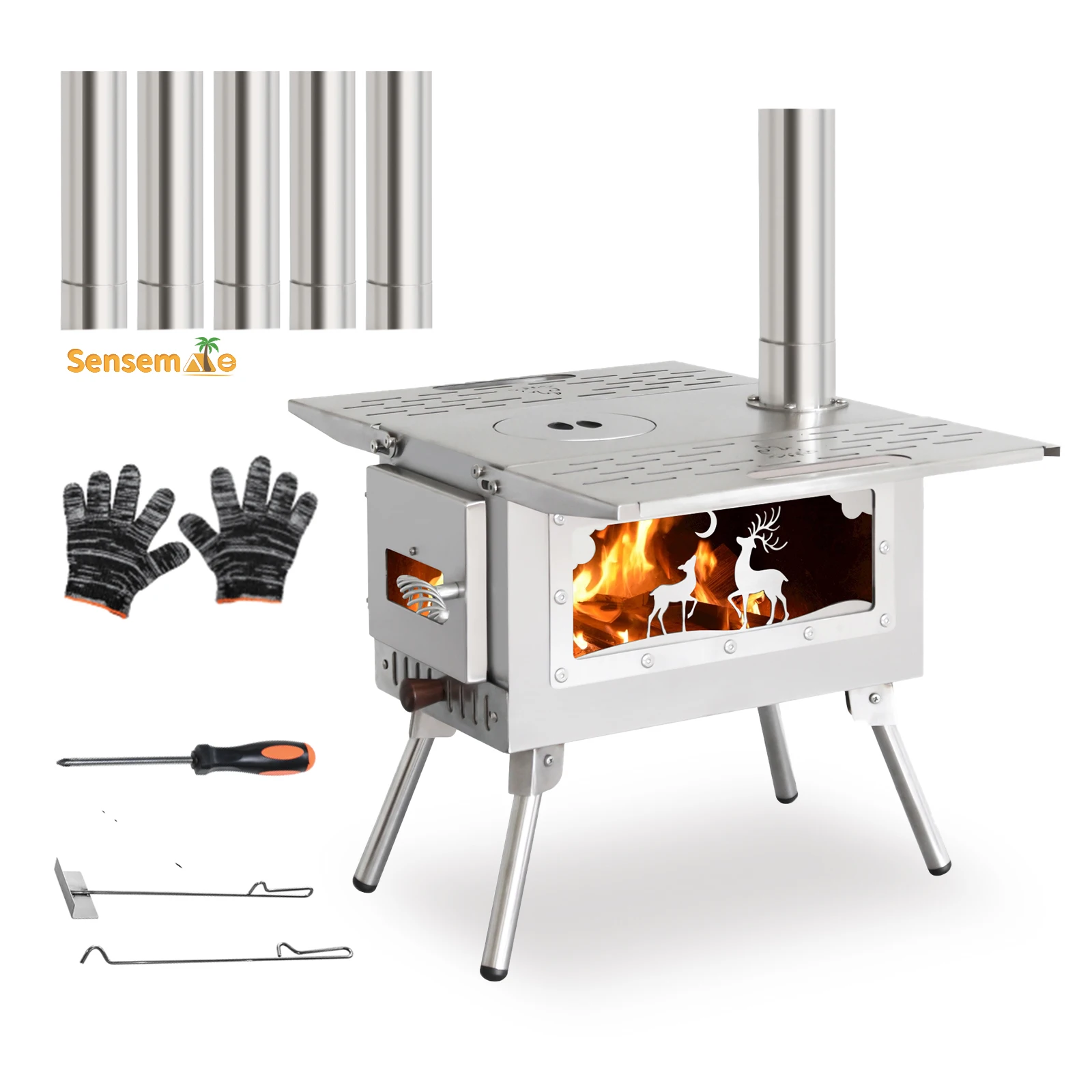 Outdoor Camp Tent Firewood Stove Camping Firewood Stove with Chimney for BBQ Picnic Sauna Cooking Heating Camping Equipment
Outdoor Camp Tent Firewood Stove Camping Firewood Stove with Chimney for BBQ Picnic Sauna Cooking Heating Camping Equipment
