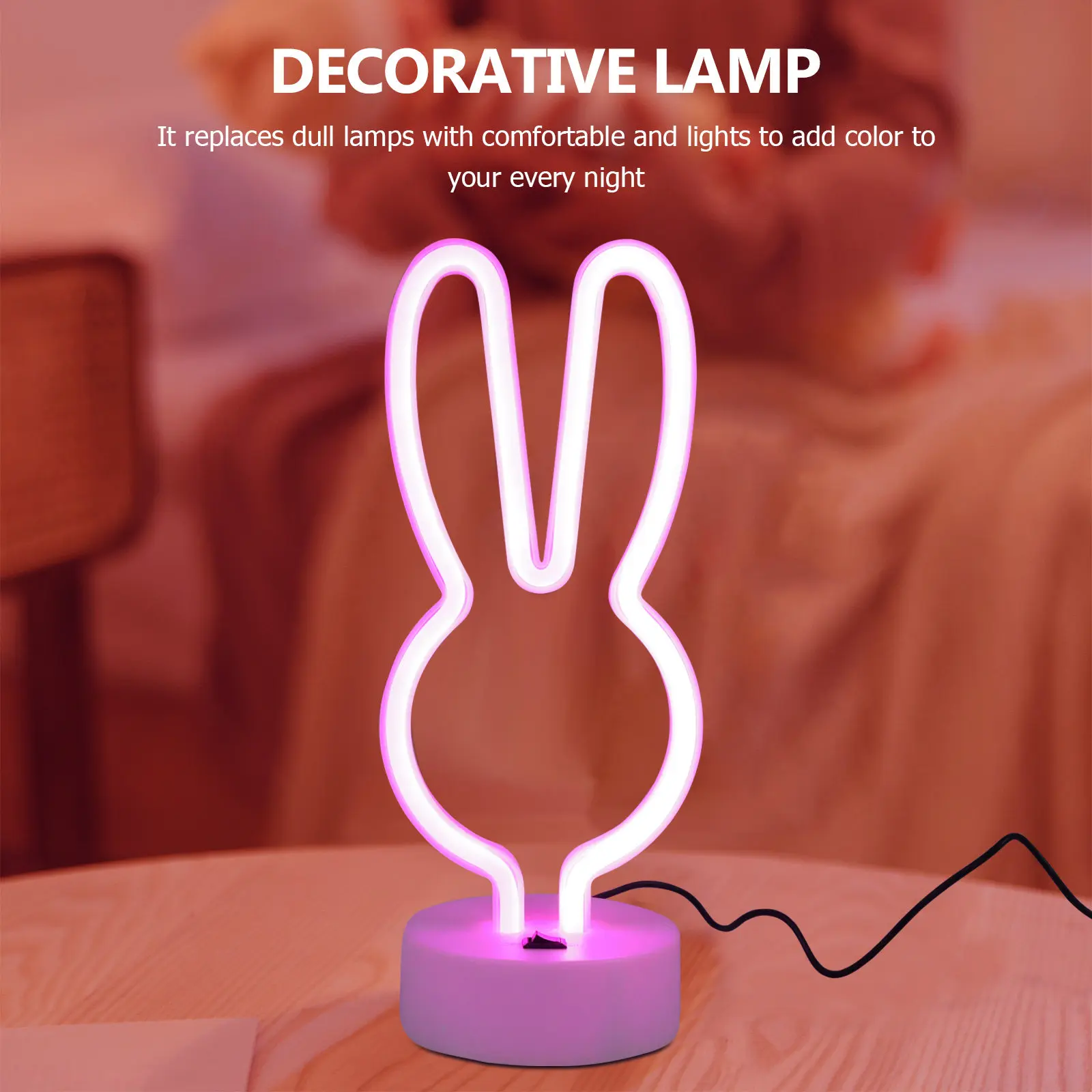 Easter Bunny Neon Light LED Night Light for Bedroom Desktop Decor Festival Home Atmosphere Decor Neon Lamp Scene
Easter Bunny Neon Light LED Night Light for Bedroom Desktop Decor Festival Home Atmosphere Decor Neon Lamp Scene