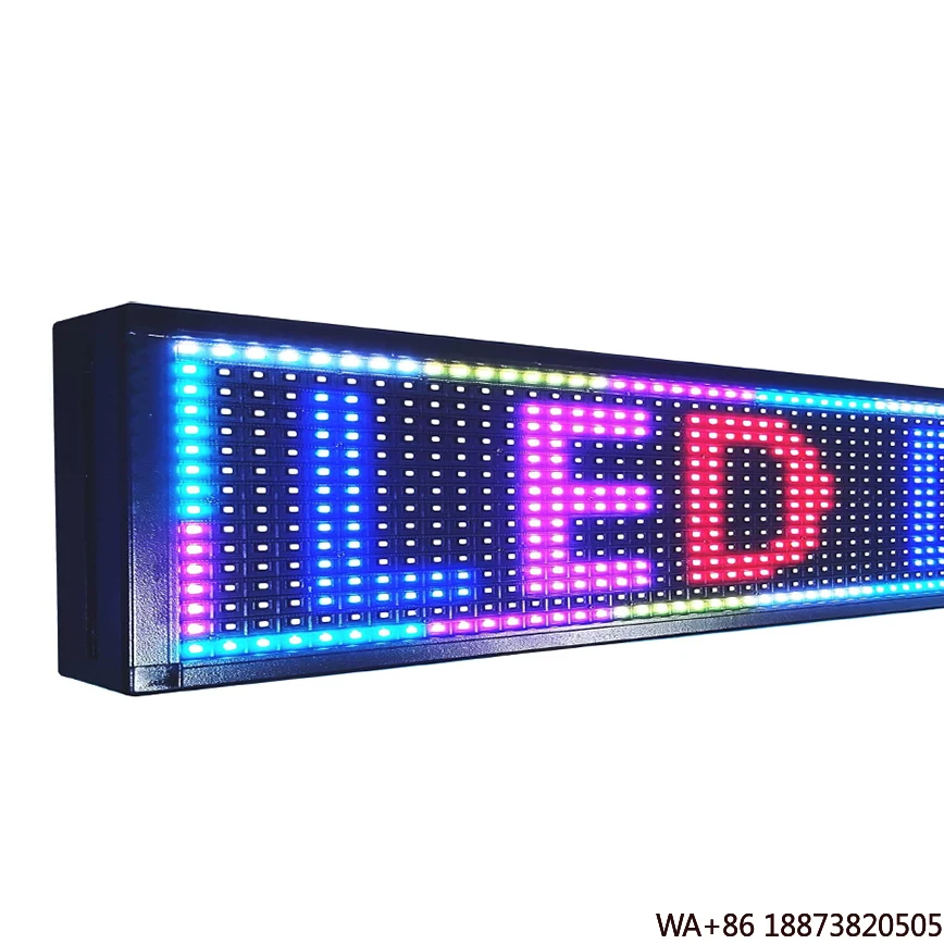 LED Scrolling Text Screen Outdoor Full-color Electronic Strip Screen Door Head Waterproof LED Advertising Screen
LED Scrolling Text Screen Outdoor Full-color Electronic Strip Screen Door Head Waterproof LED Advertising Screen