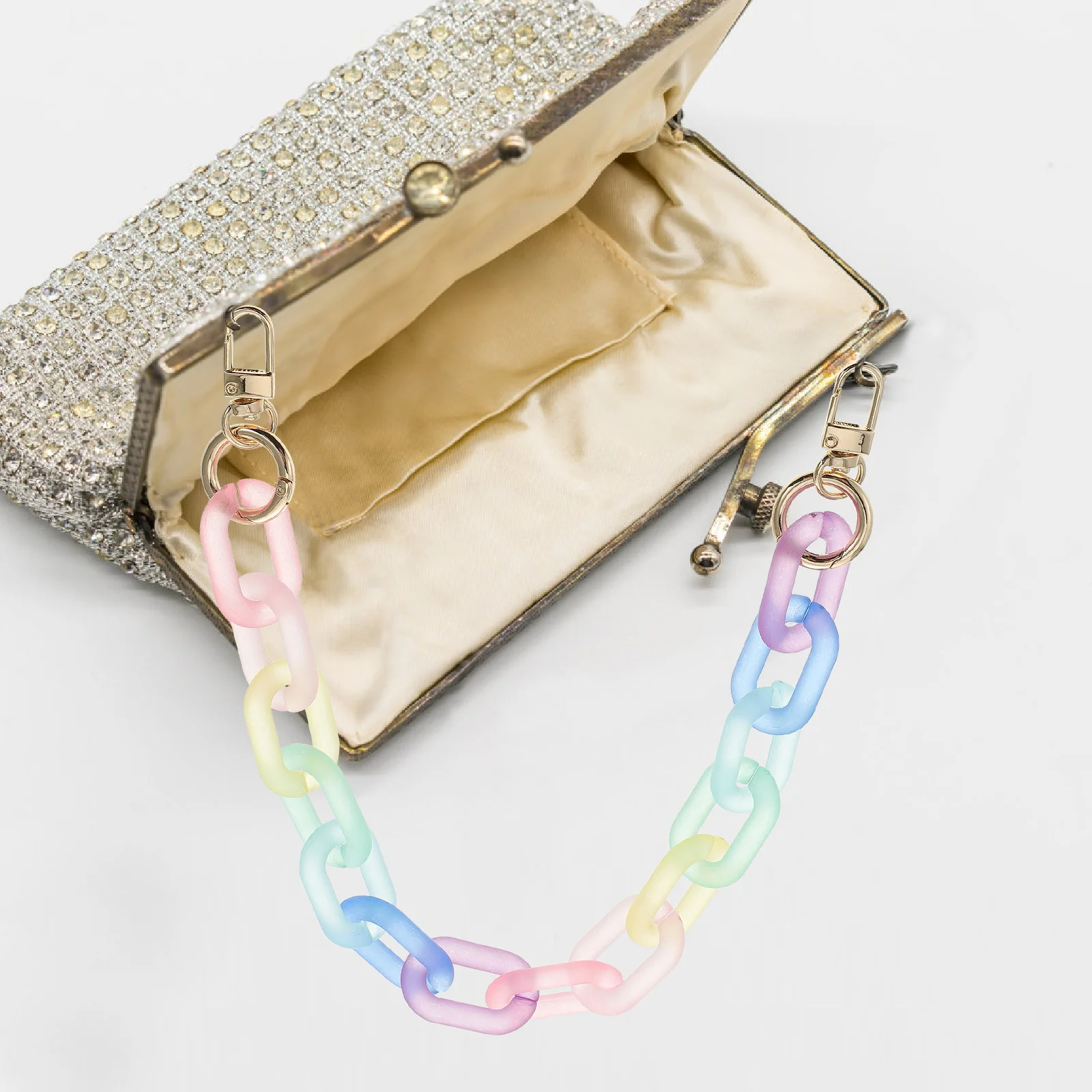 Environmental Protection Bag Chain DIY Adjustable Rainbow Strong Load Bearing Purse Chains Replacement Tote Straps
Environmental Protection Bag Chain DIY Adjustable Rainbow Strong Load Bearing Purse Chains Replacement Tote Straps