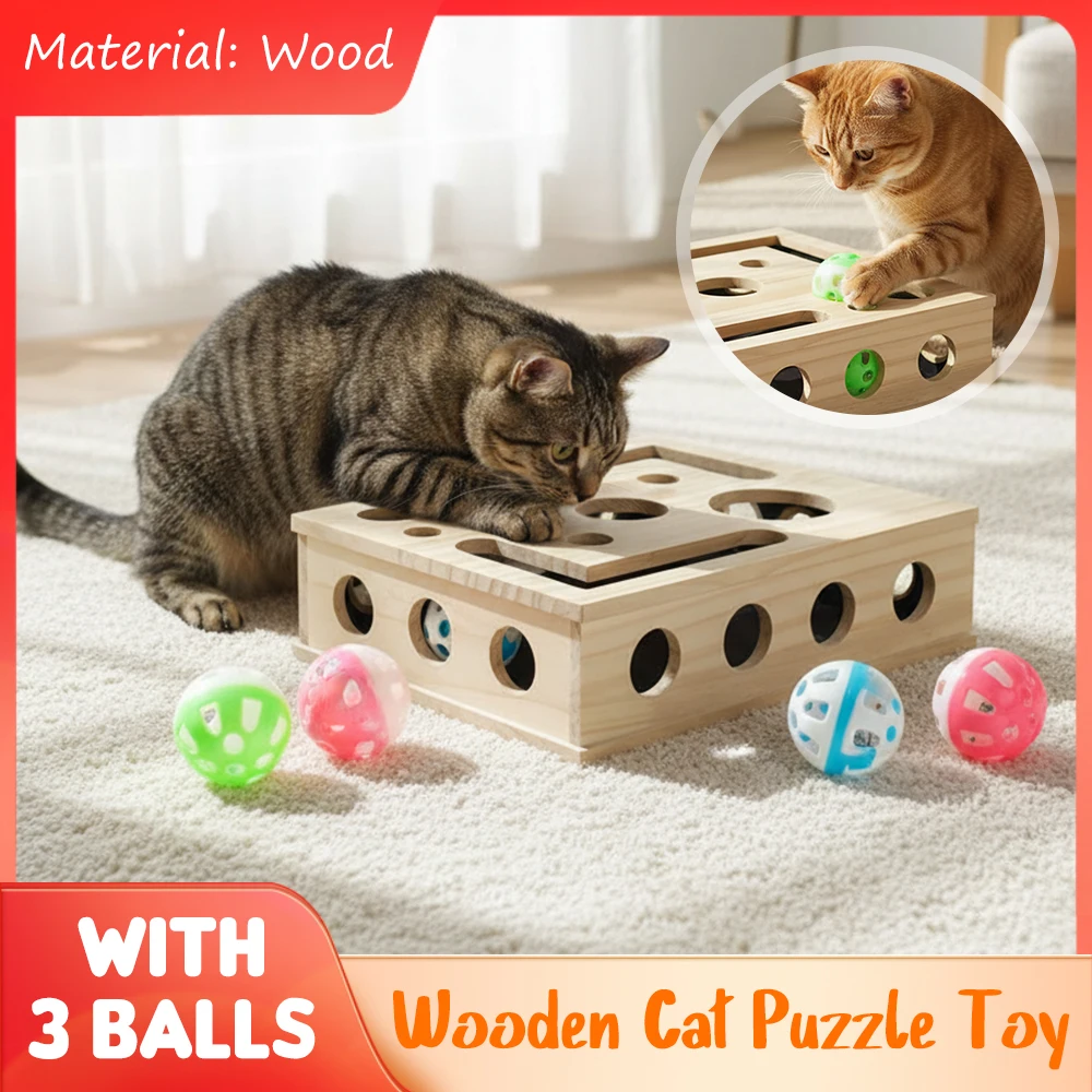 Interactive Cat Puzzle Game Box with Maze Tunnel Bell Ball Maze Hole Interactive Cats Game Indoor Entertainment Cat Game
Interactive Cat Puzzle Game Box with Maze Tunnel Bell Ball Maze Hole Interactive Cats Game Indoor Entertainment Cat Game