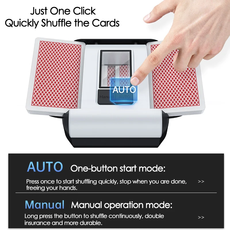 Automatic Card Shuffler Rechargeable 2000mAh Playing Cards Shuffling Machine Electric Card Mixer for Party Entertainment Games
Automatic Card Shuffler Rechargeable 2000mAh Playing Cards Shuffling Machine Electric Card Mixer for Party Entertainment Games