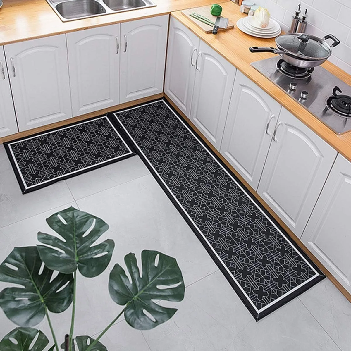 Kitchen Floor Mat Non-slip Water-absorbent Carpet Home Decoration Minimalist Black White Pattern Rug Washable Alfombra De Cocina
Kitchen Floor Mat Non-slip Water-absorbent Carpet Home Decoration Minimalist Black White Pattern Rug Washable Alfombra De Cocina