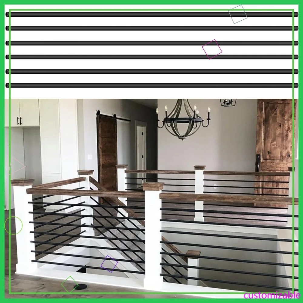 5 футов (1,5 м) черные кованые балясины, 10 шт. – для внутренних и наружных перил лестниц и террас, устойчивые к ржавчине
5 футов (1,5 м) черные кованые балясины, 10 шт. – для внутренних и наружных перил лестниц и террас, устойчивые к ржавчине