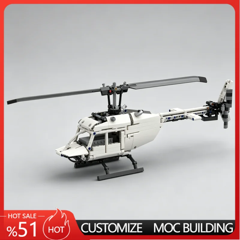 485 Parts 206 Helicopter Aircraft Model Creative MOC Technical Airplane Building Blocks DIY Assembly Educational Toy For Gifts
485 Parts 206 Helicopter Aircraft Model Creative MOC Technical Airplane Building Blocks DIY Assembly Educational Toy For Gifts