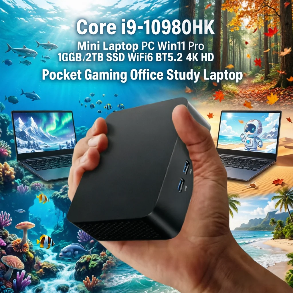Core i9-10980HK Mini Laptop PC Win11 Pro 32GB RAM 1TB/2TB SSD WiFi6 BT5.2 4K HD Pocket Gaming Office Study Laptop
Core i9-10980HK Mini Laptop PC Win11 Pro 32GB RAM 1TB/2TB SSD WiFi6 BT5.2 4K HD Pocket Gaming Office Study Laptop