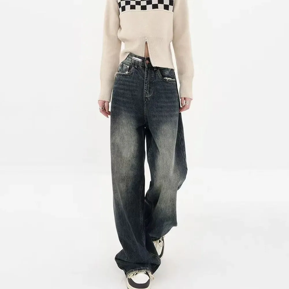 Vintage High Waist Loose Wide Leg Jeans Women Harajuku Street Retro Fashion Straight Denim Trousers Y2K Baggy Spring Street Pant
Vintage High Waist Loose Wide Leg Jeans Women Harajuku Street Retro Fashion Straight Denim Trousers Y2K Baggy Spring Street Pant