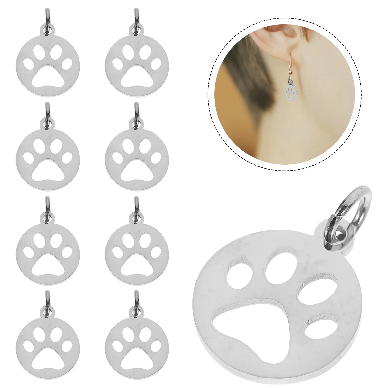 10 Pcs Dog Paw Pendant Charms for DIY Craft Locket Jewelry Pendants Bracelet Making Keychain of The Lid Round
10 Pcs Dog Paw Pendant Charms for DIY Craft Locket Jewelry Pendants Bracelet Making Keychain of The Lid Round