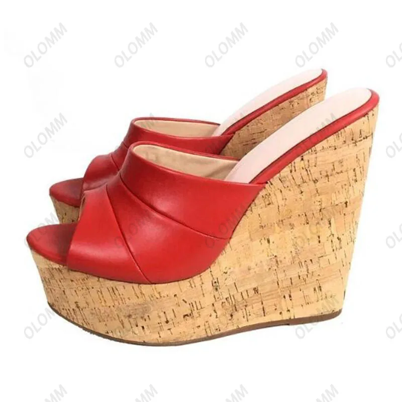 Olomm Handmade Women Platform Mules Sandals Sexy Wedges Heels Round Toe Elegant Black Banquet Shoes US Plus Size 5-20
Olomm Handmade Women Platform Mules Sandals Sexy Wedges Heels Round Toe Elegant Black Banquet Shoes US Plus Size 5-20