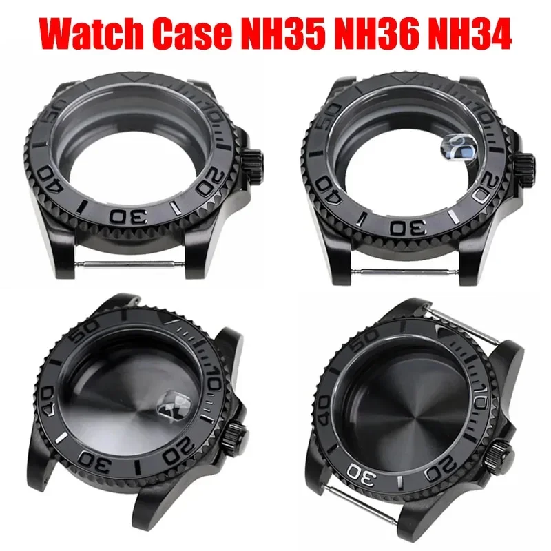 NH35 Black Yacht Design Style Case for NH36 NH34 with Sapphire Crystal Water Resistant Automatic Mechanical Movement Watch Case
NH35 Black Yacht Design Style Case for NH36 NH34 with Sapphire Crystal Water Resistant Automatic Mechanical Movement Watch Case