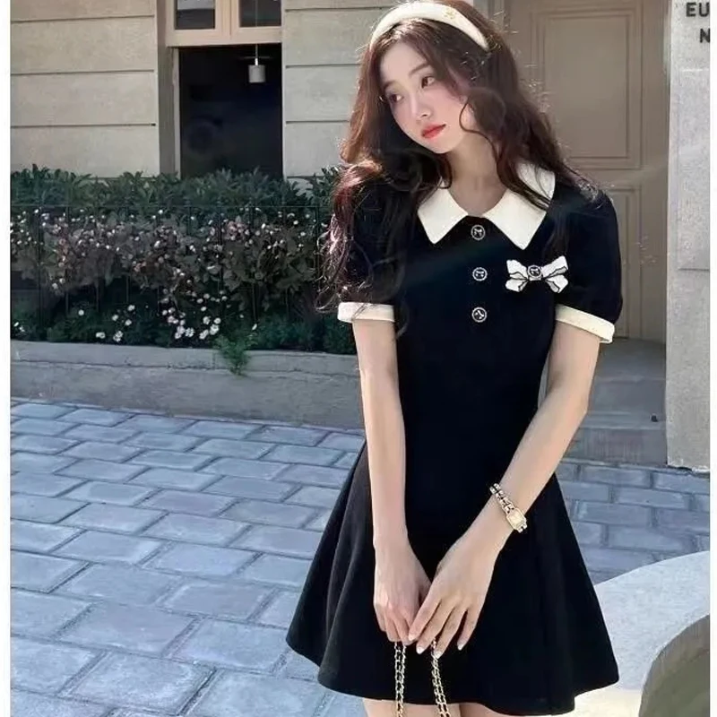 Bow Polo Dresses For Women 2022 Summer Trend Contrast Color One Pieces Korea Short Sleeve Mini Skirt Kpop Student Black Sundress
Bow Polo Dresses For Women 2022 Summer Trend Contrast Color One Pieces Korea Short Sleeve Mini Skirt Kpop Student Black Sundress