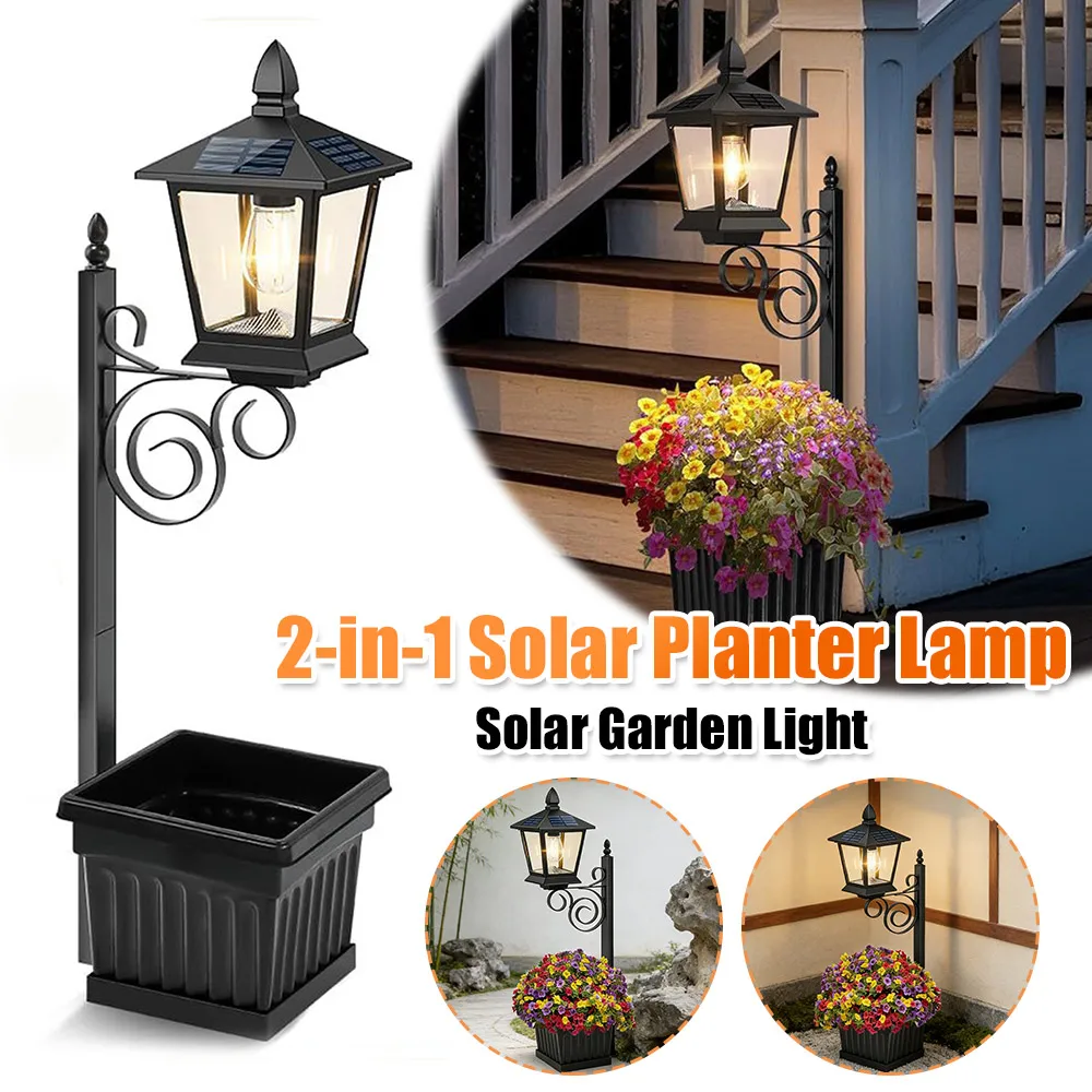 Solar Powered Pathway Light with Planter Auto On/off Sensor Vintage Solar Porch Light for Garden & Patio (No Flowers Included)
Solar Powered Pathway Light with Planter Auto On/off Sensor Vintage Solar Porch Light for Garden & Patio (No Flowers Included)