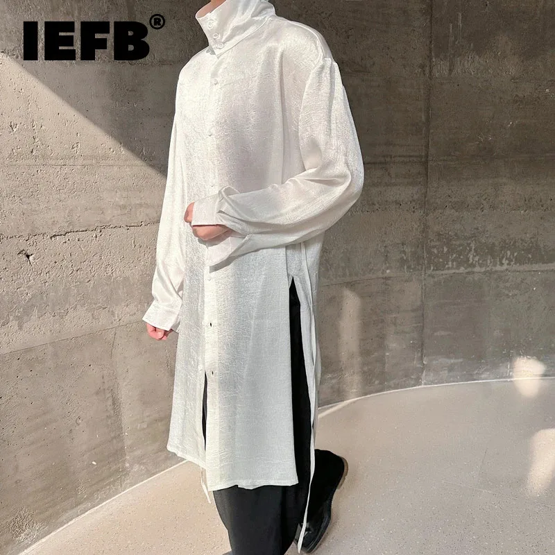 IEFB New Trendy Male Shirts Mid Length Minimalist Black White Long Sleeve Shirt Men Chinese Style Flowing Top 2024 Spring 9C5110
IEFB New Trendy Male Shirts Mid Length Minimalist Black White Long Sleeve Shirt Men Chinese Style Flowing Top 2024 Spring 9C5110