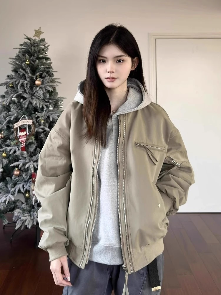 American High Street Decosition Double Zipper Flight Jaet ex Spring Autumn Cleanfit ort Wide Functionali Basebal...
American High Street Decosition Double Zipper Flight Jaet ex Spring Autumn Cleanfit ort Wide Functionali Basebal...