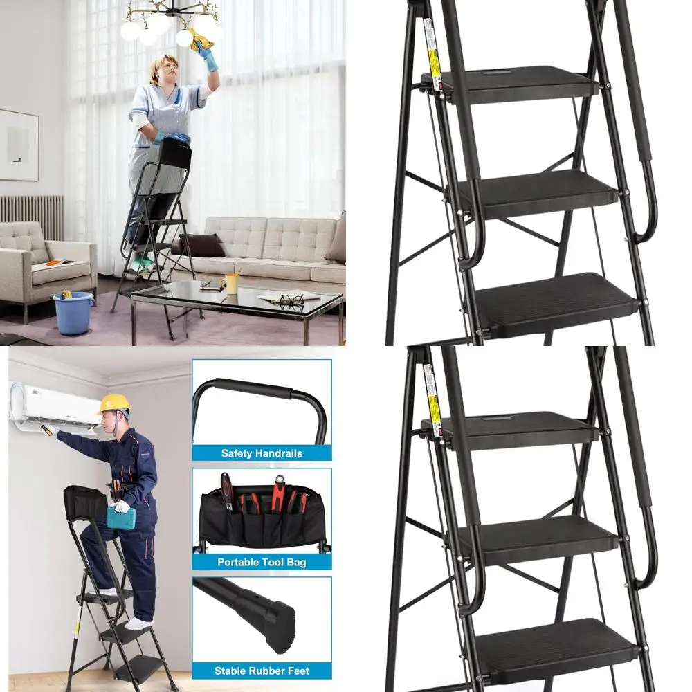 Компактная 4-ступенчатая складная лестница с поручнями, грузоподъемность 500 фунтов, сумка для инструментов в комплекте, идеально подходит для дома, кухни, офиса, легкая
Компактная 4-ступенчатая складная лестница с поручнями, грузоподъемность 500 фунтов, сумка для инструментов в комплекте, идеально подходит для дома, кухни, офиса, легкая