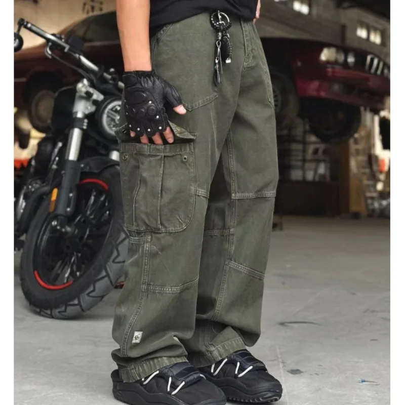 High Quality Washed Heavy Cargo Pants Men's Loose Straight Large Pocket Design Trousers
High Quality Washed Heavy Cargo Pants Men's Loose Straight Large Pocket Design Trousers