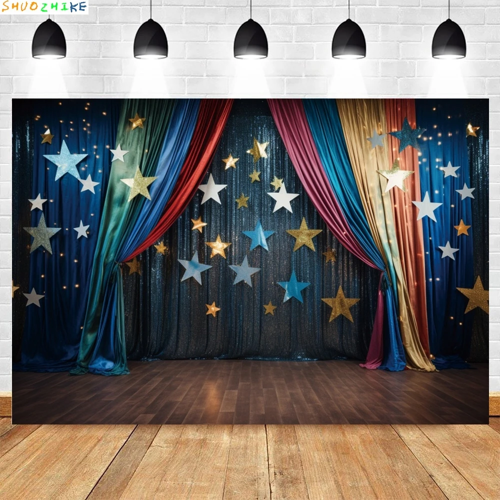 Circus Dark Blue Curtain Stars Backdrop Kids Birthday Party Clown Show Carnival Photography Background Decor Photo Studio Props
Circus Dark Blue Curtain Stars Backdrop Kids Birthday Party Clown Show Carnival Photography Background Decor Photo Studio Props