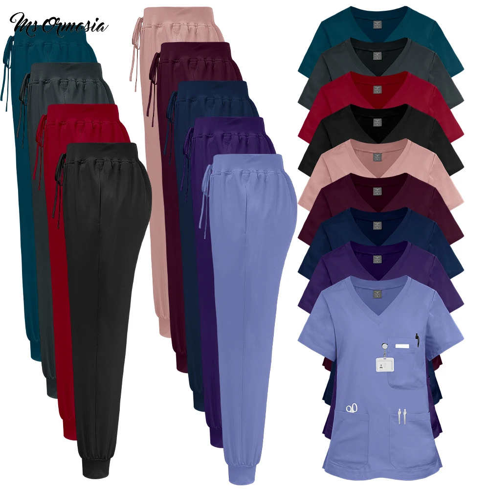 Newest Nursing Clothing Pink Black Doctor Nurse Uniforms Women Men Scrubs Set Medical Surgical Tops Pants Beauty Salon Workwear
Newest Nursing Clothing Pink Black Doctor Nurse Uniforms Women Men Scrubs Set Medical Surgical Tops Pants Beauty Salon Workwear