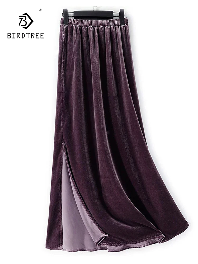 BirdTree-Женская шелковая элегантная бархатная юбка, эластичная вилка с высокой талией, повседневная универсальная юбка в стиле ретро, осень 2023, B58660CC
BirdTree-Женская шелковая элегантная бархатная юбка, эластичная вилка с высокой талией, повседневная универсальная юбка в стиле ретро, осень 2023, B58660CC