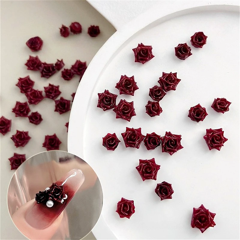 Charm Dark Red Rose Camellia Flowers Size Mixed Colorful Resin Nail Art Decorations Carved White Manicure Accessories Wholesale
Charm Dark Red Rose Camellia Flowers Size Mixed Colorful Resin Nail Art Decorations Carved White Manicure Accessories Wholesale