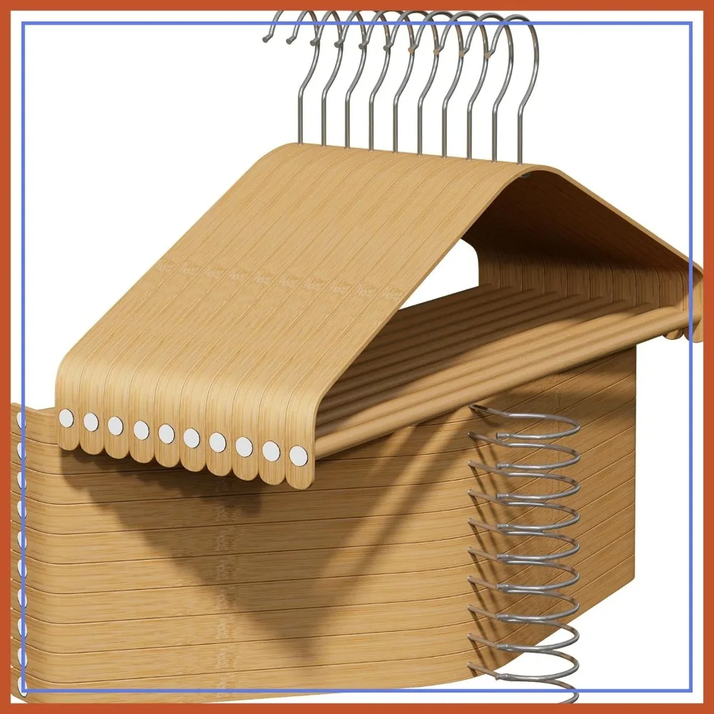 50 Pcs Bamboo Hangers - Slim Coat Hangers with 360-Degree Rotatable Hook for Suits, Jackets, Shirts, Pants
50 Pcs Bamboo Hangers - Slim Coat Hangers with 360-Degree Rotatable Hook for Suits, Jackets, Shirts, Pants
