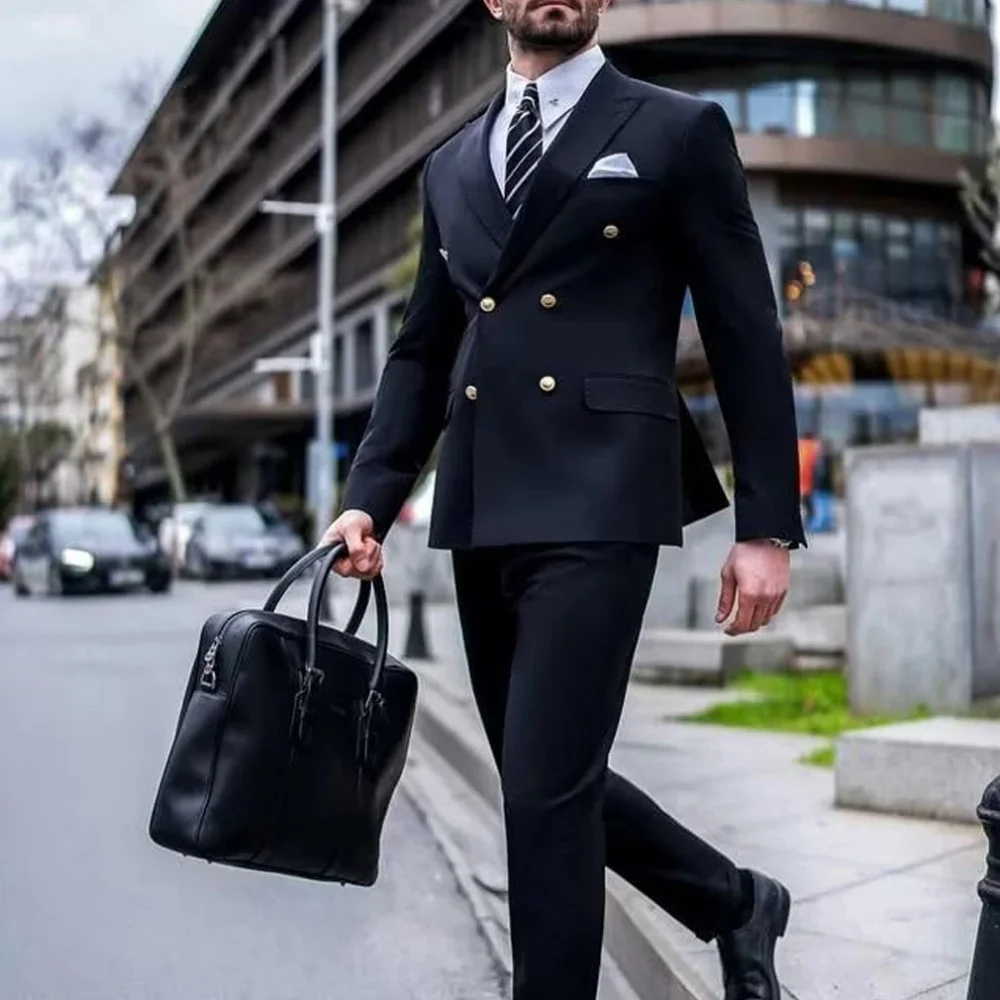 2025 модные мужские костюмы высокого качества, двубортный деловой пиджак с лацканами, приталенный пиджак + брюки
2025 модные мужские костюмы высокого качества, двубортный деловой пиджак с лацканами, приталенный пиджак + брюки