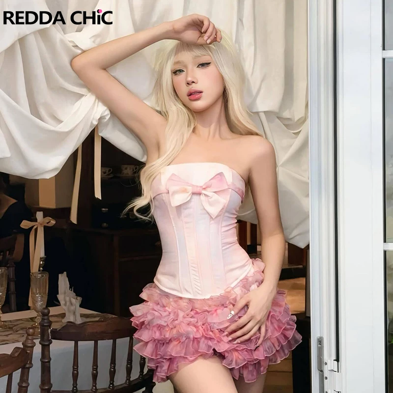 Комплект REDDACHiC: корсет с бантом и мини-юбка с рюшами, женский винтажный топ на шнуровке с открытой спиной, мини-юбка с эластичной талией, костюмы в стиле Cutecore Lolita
Комплект REDDACHiC: корсет с бантом и мини-юбка с рюшами, женский винтажный топ на шнуровке с открытой спиной, мини-юбка с эластичной талией, костюмы в стиле Cutecore Lolita