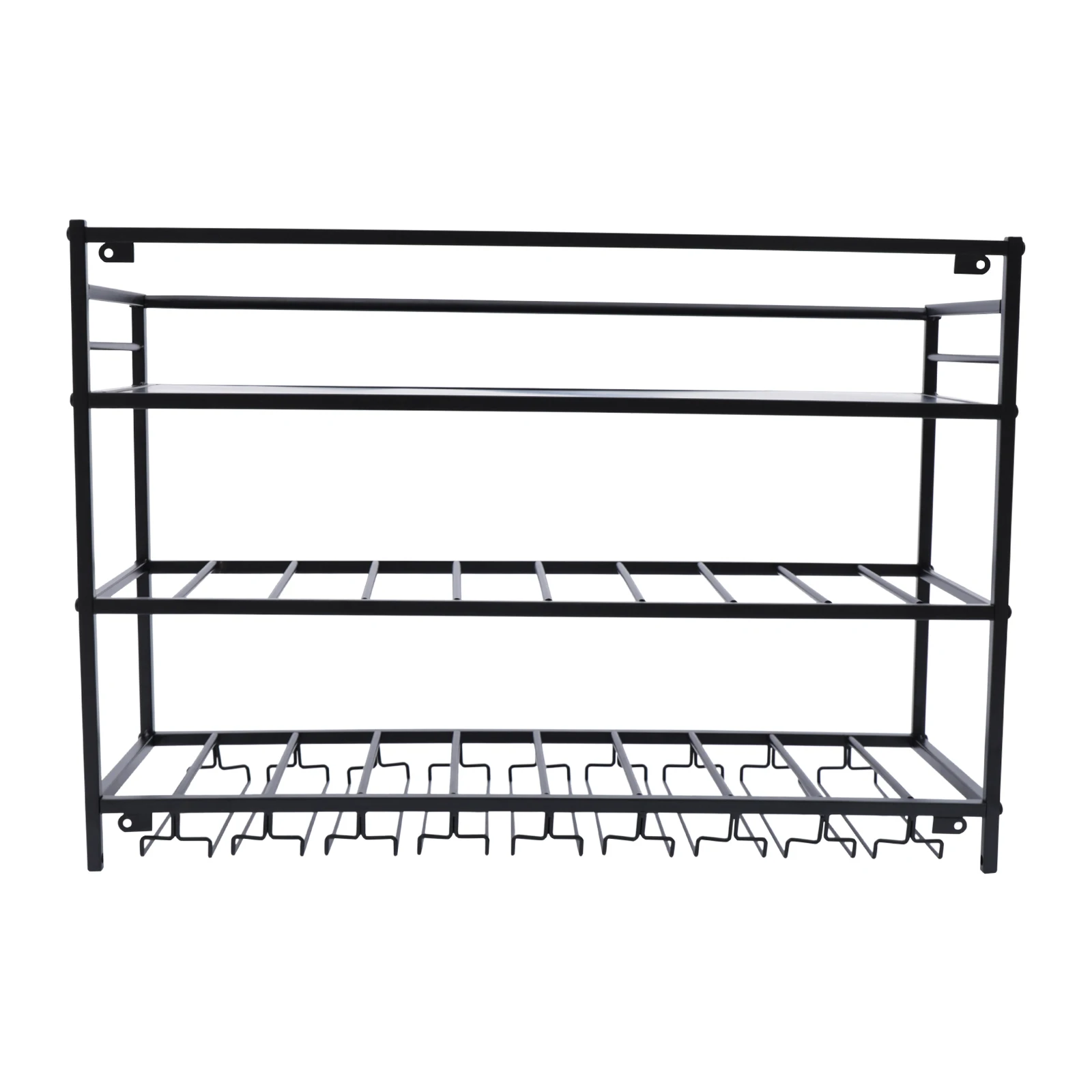 Wall-Mounted Wine Rack with 3 Levels, 30kg Capacity, Wine Glass Holders, Steel Frame, Space-Saving Design, Easy Installation
Wall-Mounted Wine Rack with 3 Levels, 30kg Capacity, Wine Glass Holders, Steel Frame, Space-Saving Design, Easy Installation
