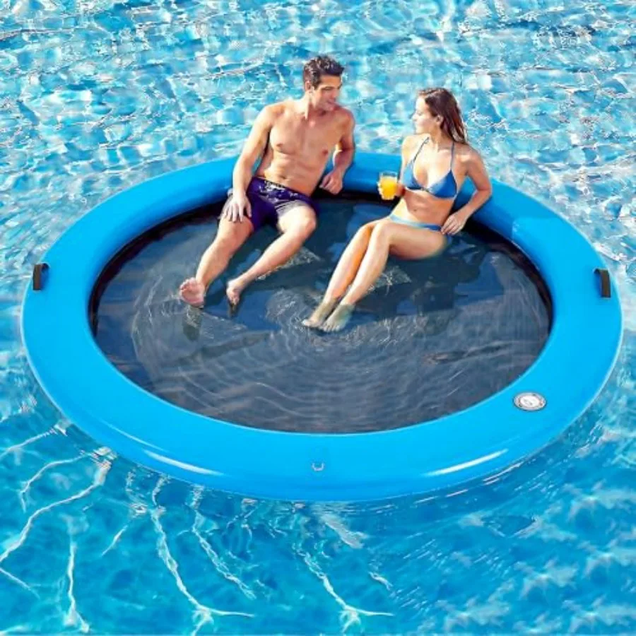 6-12FT Round Inflatable Floating Dock for lakes/oceans, woven fabric, navy blue, quick-inflate/deflate with manual pump, fits 2
6-12FT Round Inflatable Floating Dock for lakes/oceans, woven fabric, navy blue, quick-inflate/deflate with manual pump, fits 2