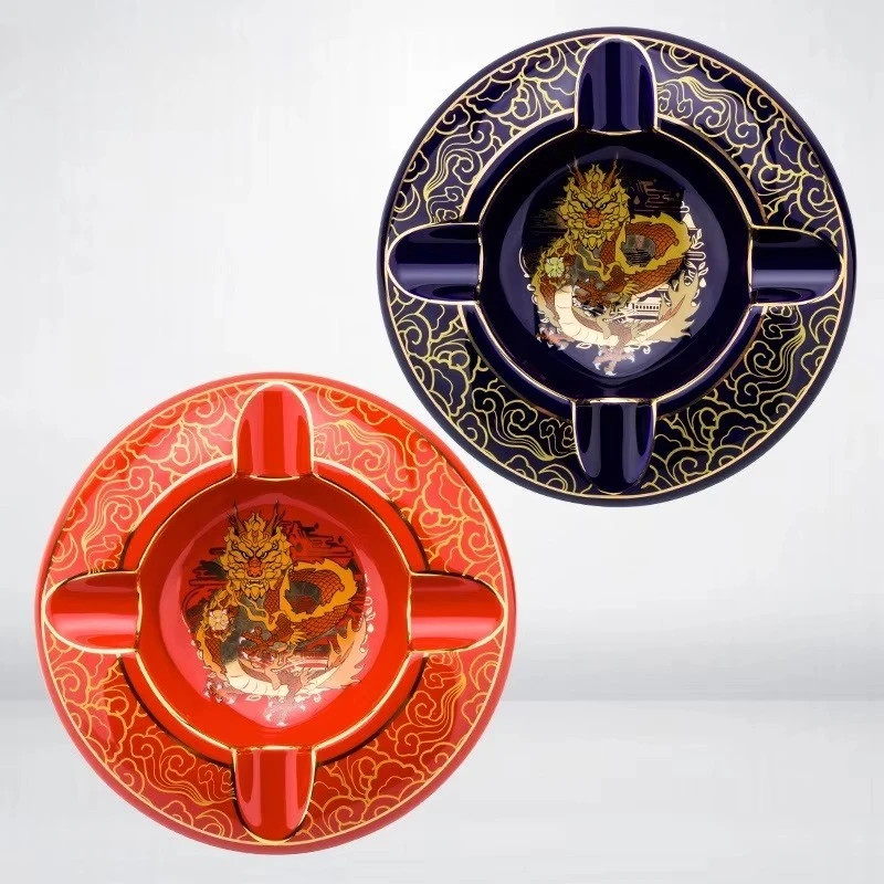 Cigar Ashtray Ceramic Painted Four Cigar Groove Large Capacity Round Dragon Xiangyun Cigar Ashtray
Cigar Ashtray Ceramic Painted Four Cigar Groove Large Capacity Round Dragon Xiangyun Cigar Ashtray