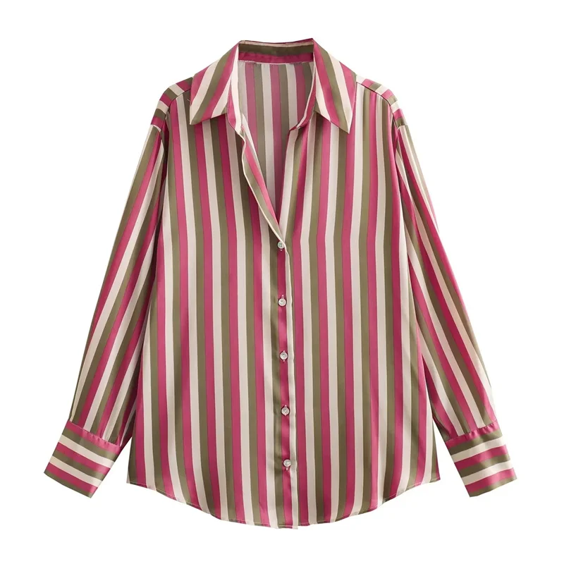 16 Colors Vintage Striped Shirt Women Loose Long-sleeve Blouse V-neck Casual Top Spring Summer Blouses Streetwear Satin Shirts
16 Colors Vintage Striped Shirt Women Loose Long-sleeve Blouse V-neck Casual Top Spring Summer Blouses Streetwear Satin Shirts