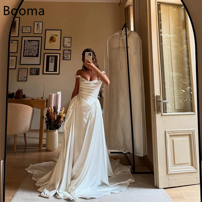Booma Mermaid Spaghetti Strap Pleat Simple Satin Wedding Dresses Sleeveless Long Elegant Brides Gown Custom Made 2025
Booma Mermaid Spaghetti Strap Pleat Simple Satin Wedding Dresses Sleeveless Long Elegant Brides Gown Custom Made 2025