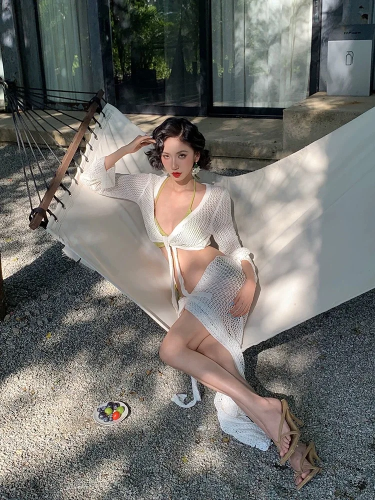 Women Tropical Knit Cover Skirt Set Lady Sexy Charming Knit Split Skirts Outfit Holiday Vacation Allure Suit Beach Swim Pool Set
Women Tropical Knit Cover Skirt Set Lady Sexy Charming Knit Split Skirts Outfit Holiday Vacation Allure Suit Beach Swim Pool Set