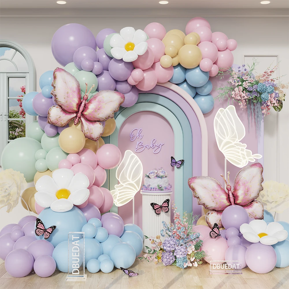 116Pcs Butterfly Balloon Arch Kit Pastel Pink Purple Blue Ballon Garland Daisy Flower Foil Ball Baby Shower Fairy Birthday Decor
116Pcs Butterfly Balloon Arch Kit Pastel Pink Purple Blue Ballon Garland Daisy Flower Foil Ball Baby Shower Fairy Birthday Decor