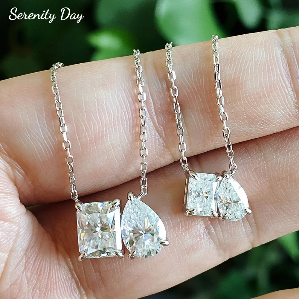 Serenity 1ct Radiant and Pear Cut All Moissanite Pendant Necklace for Women 100% S925 Sterling Silver D Color Neck Chain Jewelry
Serenity 1ct Radiant and Pear Cut All Moissanite Pendant Necklace for Women 100% S925 Sterling Silver D Color Neck Chain Jewelry