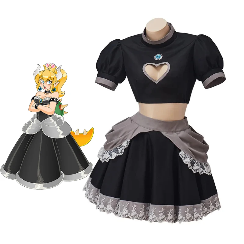 Princess Cosplay Bowsette Game Costume Women Sexy Black Crop Top Skirts Dress Suit Halloween Party Comic Con Lolita Ball Gown
Princess Cosplay Bowsette Game Costume Women Sexy Black Crop Top Skirts Dress Suit Halloween Party Comic Con Lolita Ball Gown