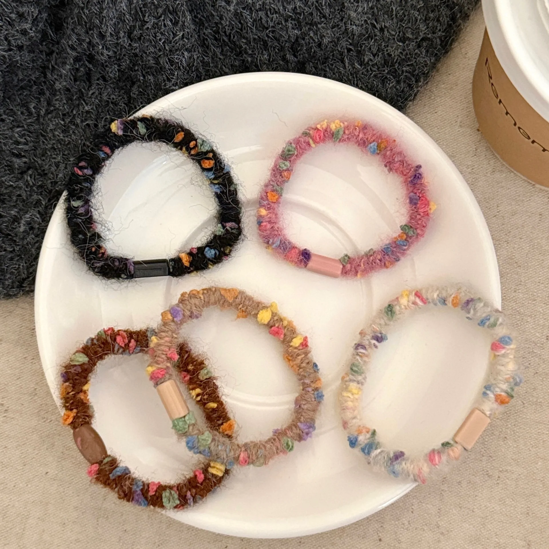 5 Pcs Candy Colored Yarn Wrapped Hair Loop Colored Ponytail Hair Rope Rubber Band
5 Pcs Candy Colored Yarn Wrapped Hair Loop Colored Ponytail Hair Rope Rubber Band