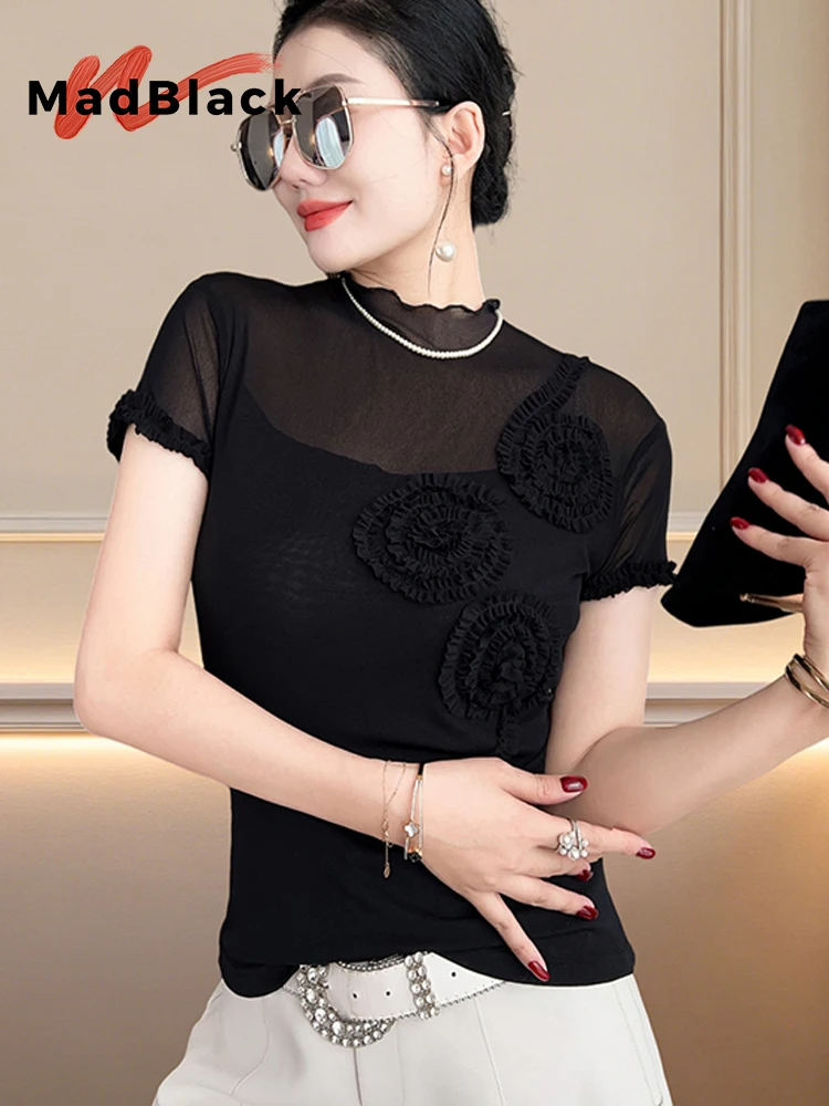 MadBlack-Women European T-Shirt, Sexy Mock Neck Embroidery, Fashion Short Sleeve Slim S-3XL Sheer Tee, 2026 Summer New T66144CC
MadBlack-Women European T-Shirt, Sexy Mock Neck Embroidery, Fashion Short Sleeve Slim S-3XL Sheer Tee, 2026 Summer New T66144CC