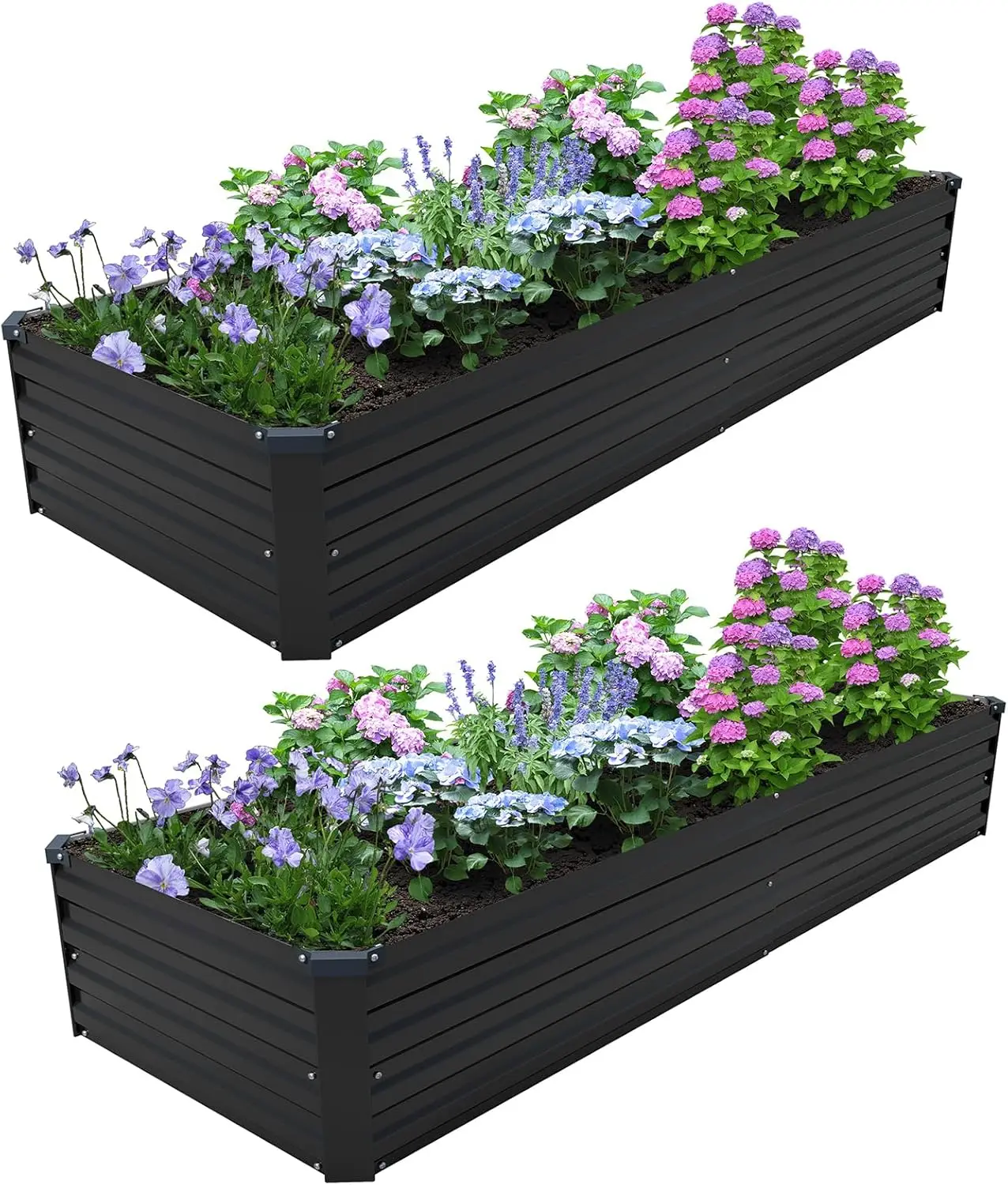 8x2x1FT Galvanized Raised Garden Bed Kit, Metal Planter Boxes for Vegetables, Flowers, Herbs - Black
8x2x1FT Galvanized Raised Garden Bed Kit, Metal Planter Boxes for Vegetables, Flowers, Herbs - Black