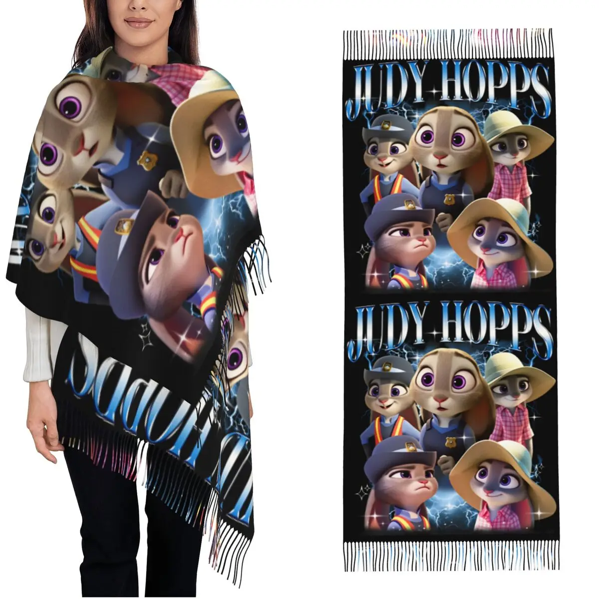 Unisex Scarf Warm Zootopia 2 Nick And Judy Cartoon Large Scarves with Long Tassel Popular Shawls Wrpas Autumn Designer Foulard
Unisex Scarf Warm Zootopia 2 Nick And Judy Cartoon Large Scarves with Long Tassel Popular Shawls Wrpas Autumn Designer Foulard