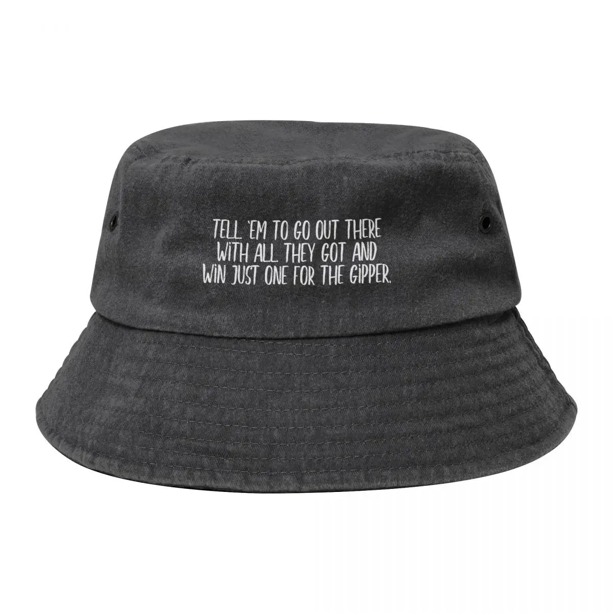 Tell 'em to go out there with all they got and win just one for the Gipper (white) Bucket Hat custom caps Girl Men's
Tell 'em to go out there with all they got and win just one for the Gipper (white) Bucket Hat custom caps Girl Men's
