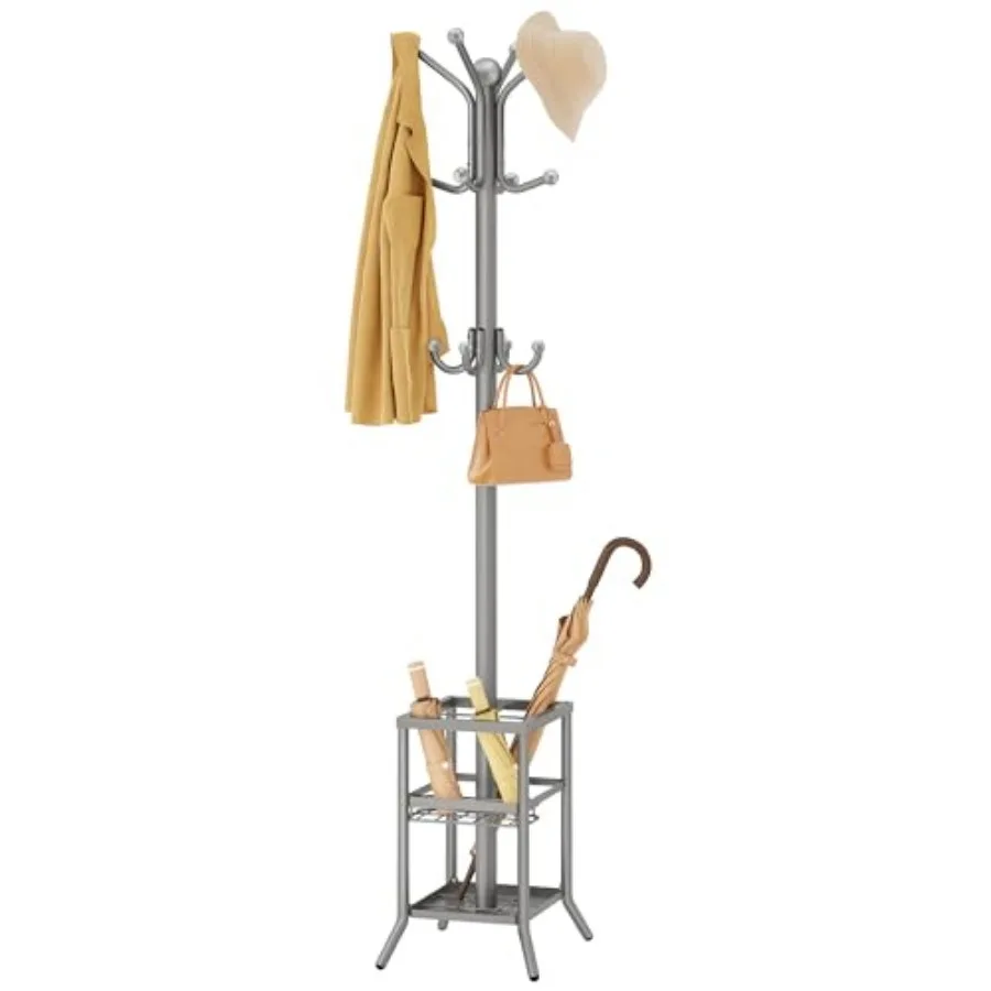 Coat Rack Freestanding, Coat Rack Stand with Umbrella Holder, Metal Coat Tree with 12 Hooks, Tree Clothes Hat for Entryway, Hal
Coat Rack Freestanding, Coat Rack Stand with Umbrella Holder, Metal Coat Tree with 12 Hooks, Tree Clothes Hat for Entryway, Hal