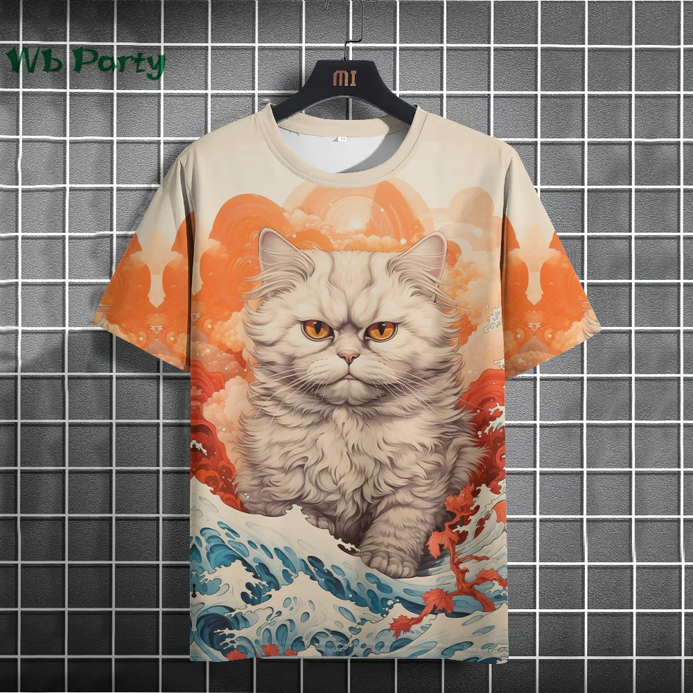 Cat Print T-shirts for Men Casual Short Sleeved Tee Oversized Mens Clothing Men's Funny T-shirt Animal Print Graphic T shirts
Cat Print T-shirts for Men Casual Short Sleeved Tee Oversized Mens Clothing Men's Funny T-shirt Animal Print Graphic T shirts