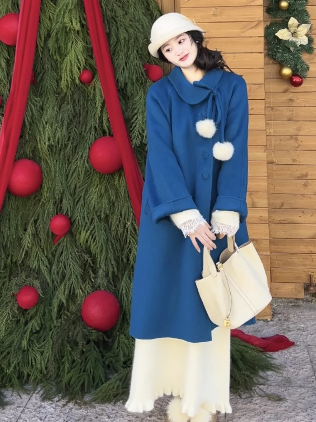 Deep Blue Vintage Double-Sided Woolen Coat by & Joy Frosted White Effect Large Outerwear for Women Long Sve Open Front
Deep Blue Vintage Double-Sided Woolen Coat by & Joy Frosted White Effect Large Outerwear for Women Long Sve Open Front