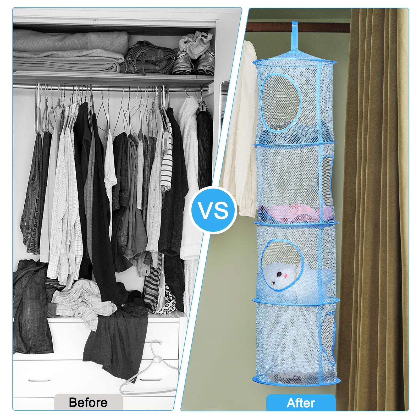 3 pcs Hanging Storage Organizer Foldable Mesh Basket For Door Closet Space Saving Clothes Hanging Net Multiple Compartments
3 pcs Hanging Storage Organizer Foldable Mesh Basket For Door Closet Space Saving Clothes Hanging Net Multiple Compartments
