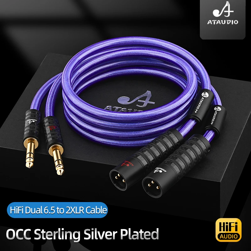 ATAUDIO HiFi Dual 6.5 TRS to Dual XLR Audio Cable Hi-end OCC Silver Plated XLR Female to 6.5mm Male Cable for Speaker Amplifier
ATAUDIO HiFi Dual 6.5 TRS to Dual XLR Audio Cable Hi-end OCC Silver Plated XLR Female to 6.5mm Male Cable for Speaker Amplifier
