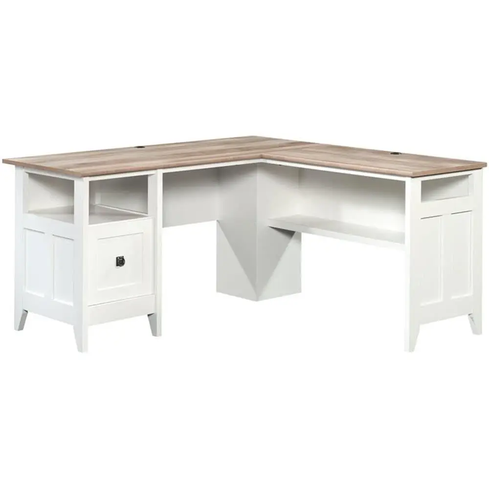 LShaped Engineered Wood Computer Desk, Glacier White Finish, File Drawer, Grommet Holes, Cord Management, Lower Shelf, Modern F
LShaped Engineered Wood Computer Desk, Glacier White Finish, File Drawer, Grommet Holes, Cord Management, Lower Shelf, Modern F