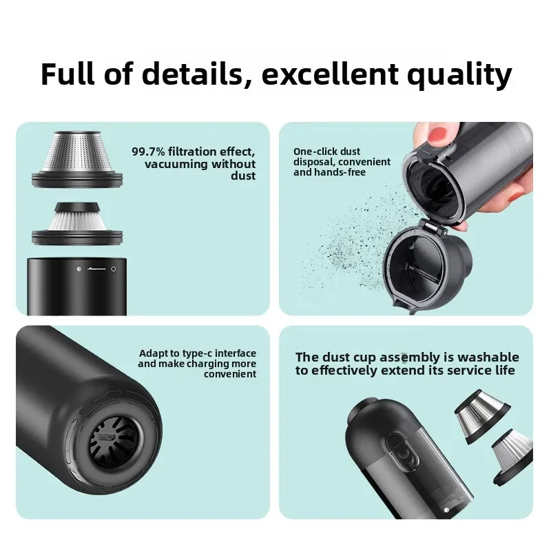 Хороший P03 беспроводной автомобильный пылесос высокой мощности бесшумный портативный пылесос автомобильный и домашний ручной пылесос 16000Pa всасывание
Хороший P03 беспроводной автомобильный пылесос высокой мощности бесшумный портативный пылесос автомобильный и домашний ручной пылесос 16000Pa всасывание