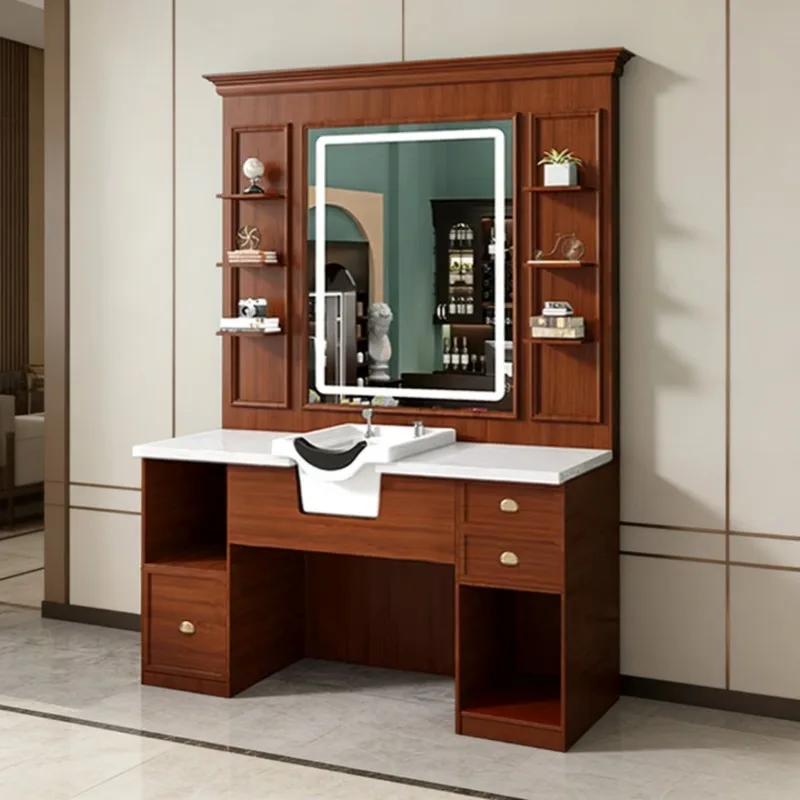 Special solid wood lead basin for barber shop, hair cutting mirror table, retro hair salon mirror
Special solid wood lead basin for barber shop, hair cutting mirror table, retro hair salon mirror