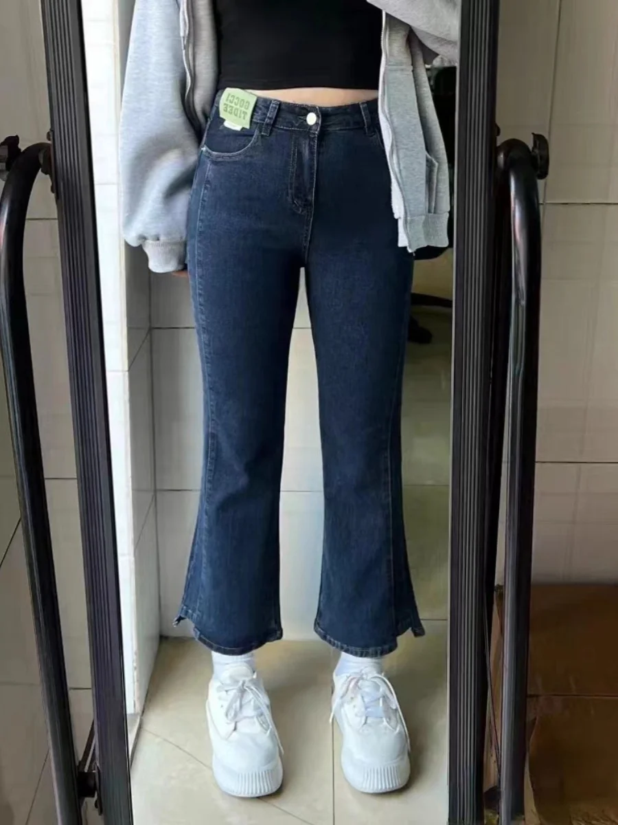 High Waist Stretchy Blue Grey Micro Flared Jeans Women's Spring Autumn Winter plus Size Slimming Straight Leg Denim Pants
High Waist Stretchy Blue Grey Micro Flared Jeans Women's Spring Autumn Winter plus Size Slimming Straight Leg Denim Pants